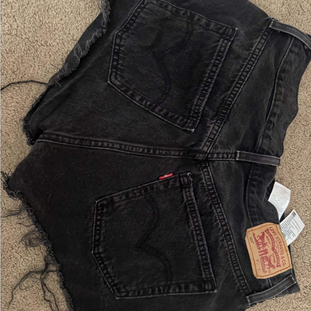 Levi's Charcoal Denim Cutoff Shorts